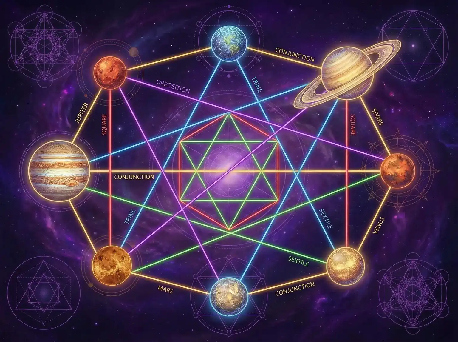 行星相位解读 - 默认网关是多少 | 占星学进阶